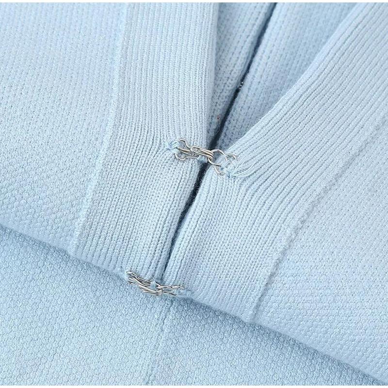 Модные трикотажные юбки для женщин, элегантные топы с V-образным вырезом и рукавами-фонариками, комплект мини-юбок для уличной леди