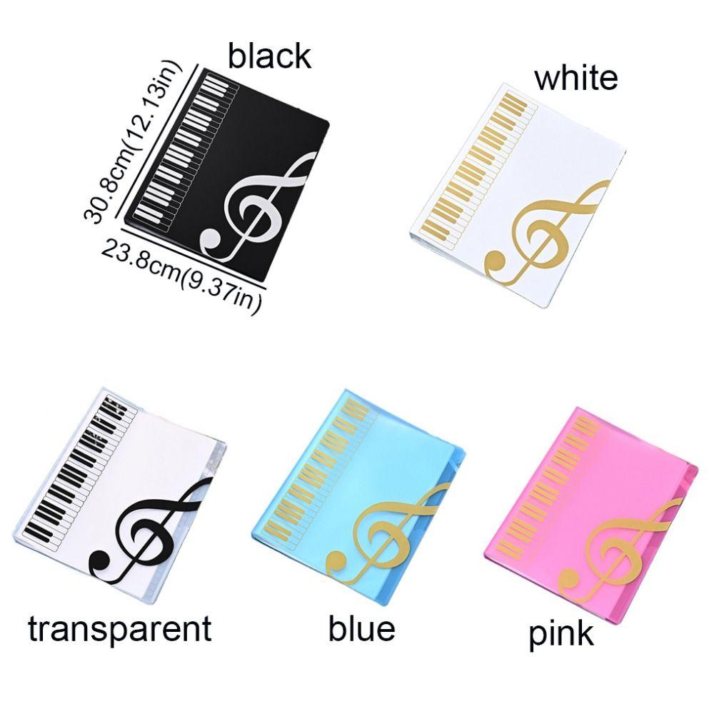 80 Pages Music Score Storage Organizer Plastic Piano Paper Sheets Folder  for School Office