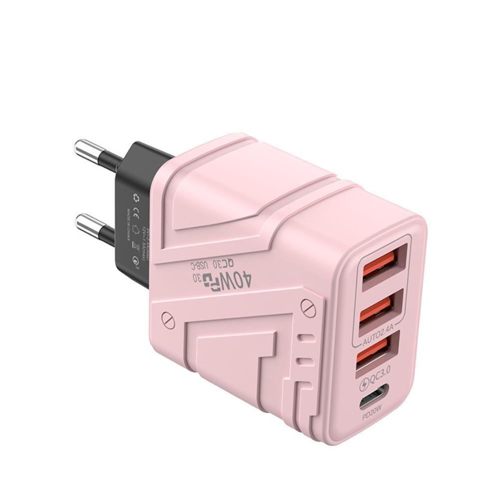 4 Ports 40W Charger Plug EU/US/UK USB C Charger Phone Charger Adapter for iPhone/Xiaomi/Samsung