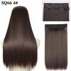 MISS WIG Synthetic Invisible Fish Wire No Clip Wavy Hair Extensions Long Hairpiece Natural Black Brown Blonde for Women Fake Hair Piece