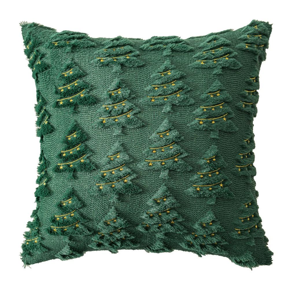 Christmas Tree Christmas Plush Pillowcase Square Cushion Cover Warm Throw Pillowcover Sofa/Bed