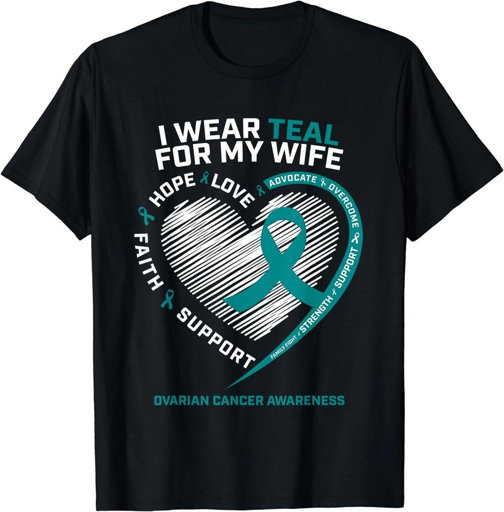 Ovarian Cancer Awareness Love Husband Wife Cancer Unisex T-Shirt
