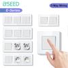 BSEED Переключатель Световой выключатель Белая стеклянная рамка Настенные розетки Зарядка телефона USB-C Серия E Стандарт ЕС 1-клавишный