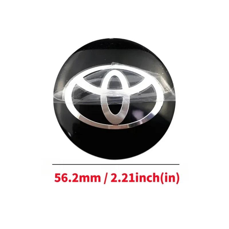 4pcs 56mm Aluminum Alloy logo Wheel Center Hub Cap Badge sticker For Toyota Prado Rav4 Yaris Hilux Prius Corolla Camry Accessory