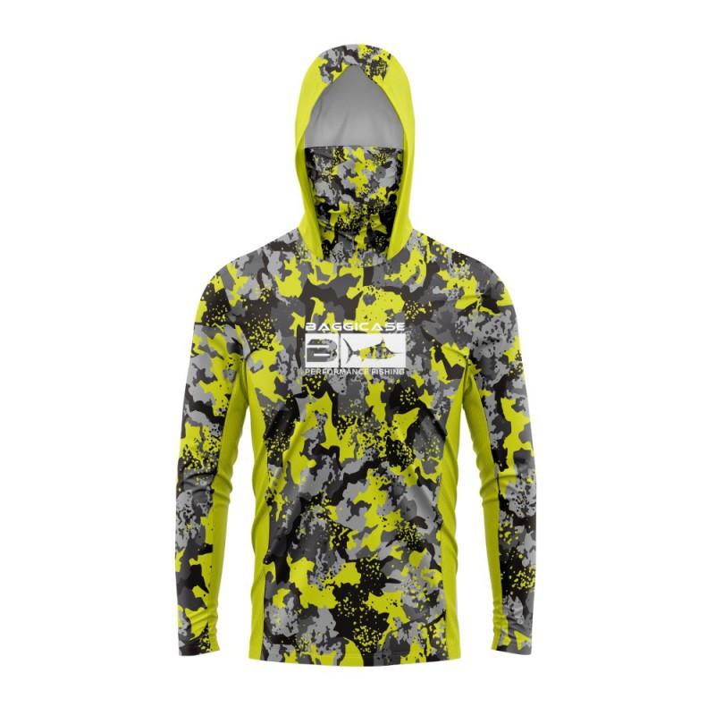 BAGGICASE Одежда для рыбалки Спортивная одежда для улицы С капюшоном и маской Защита от солнца Быстросохнущая Дышащая