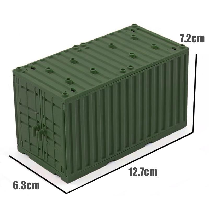 MOC военный контейнер, строительные блоки, коробка, игрушки для мальчиков, военная база времен Второй мировой войны, технические кирпичи, креативный DIY Juguete Bloques Brinquedos