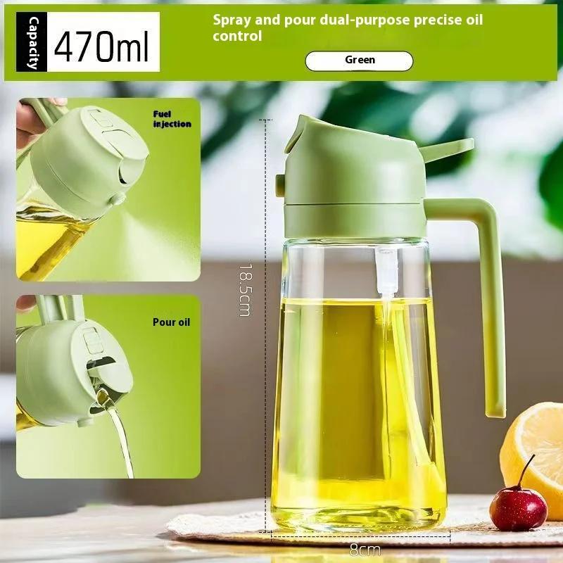 Oil Sprayer Kitchen Household Spray Pour Two Oil Sprayer Air Fryer Atomizing Oil Spray Bottle Plastic Leakproof Oil Can Pot