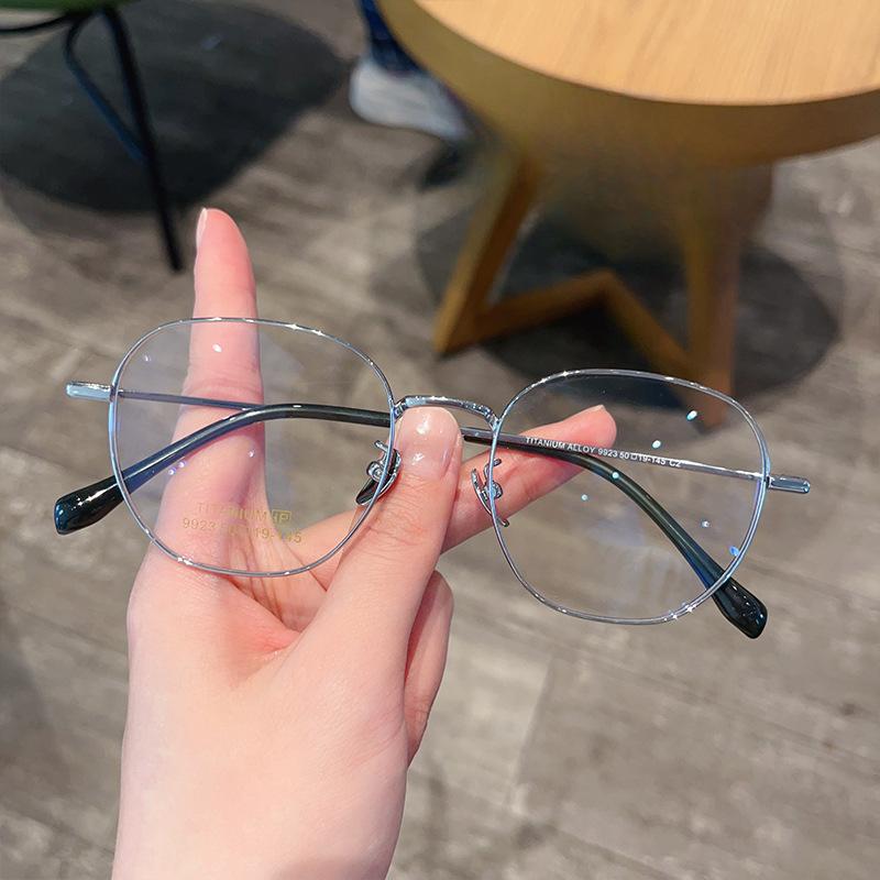 Сверхлегкие Xiaohongshu Интернет-знаменитости, простые многоугольные модные титановые оправы для мужчин и женщин, очки в стиле ретро