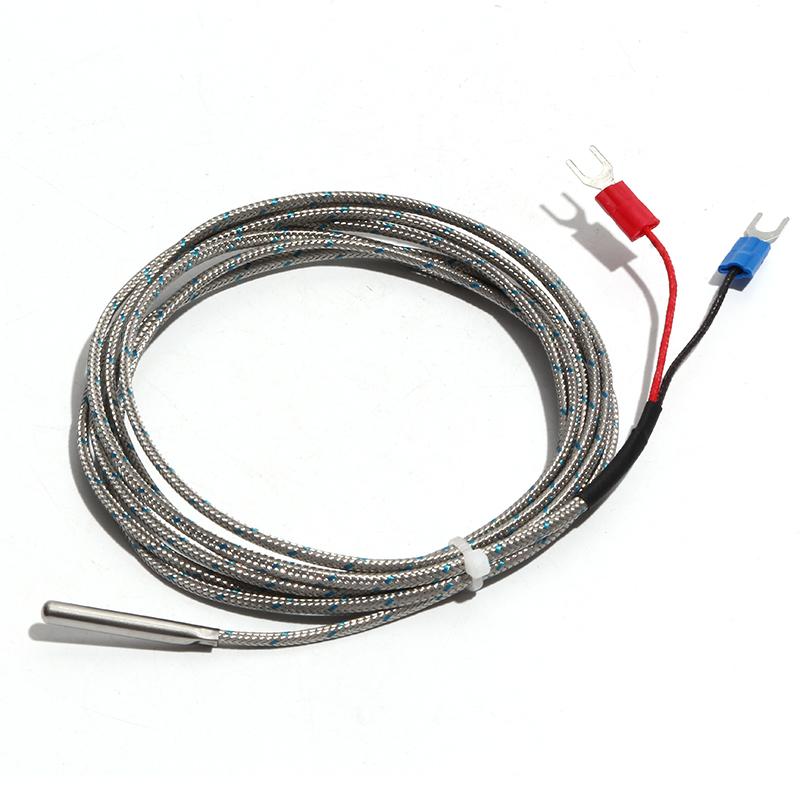 Датчик температуры термопары K-типа, 1 м, устойчивый к высоким температурам металлический экранированный провод, простой голый жирный датчик