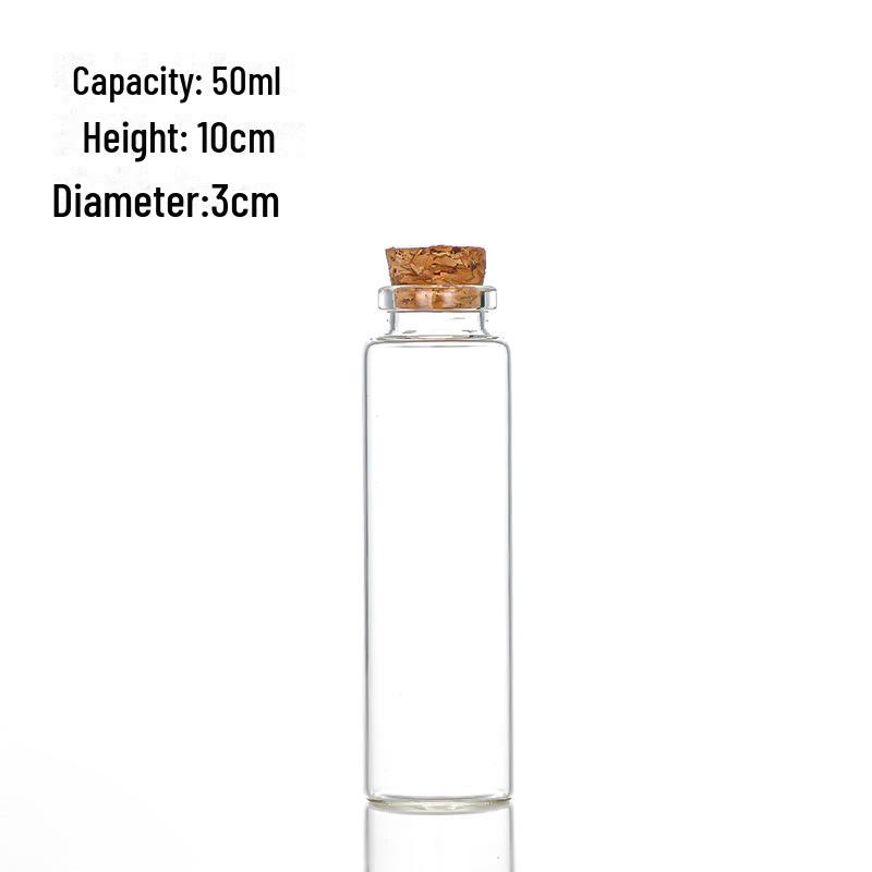 30mm Corked Glass Tube Bottle - for Candy, Capsules, Tea, or Flowers