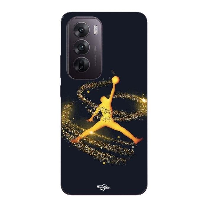 Coque Pour Oppo Reno 12 5g Jordan logo poudre filante dorée Maniacase