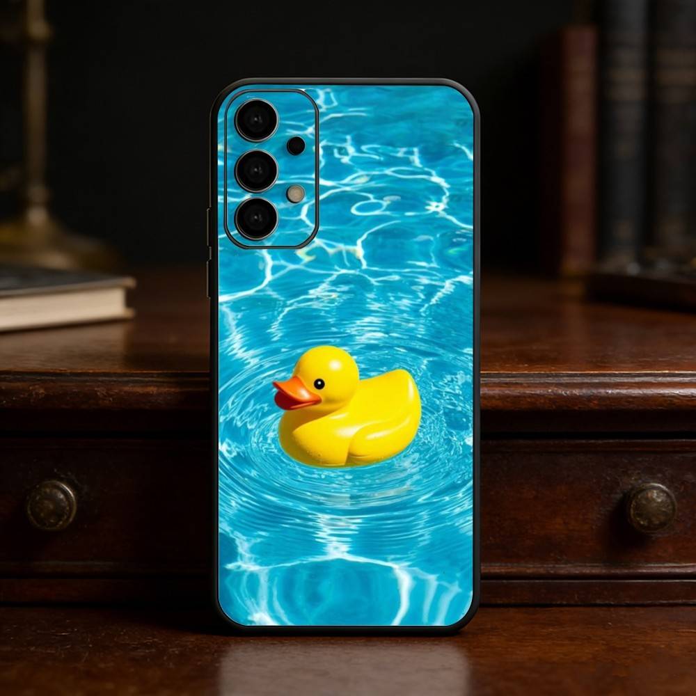 Желтая Утка Милый Чехол Для Телефона Для Samsung S25,S24,S21,S22,S23,S30,Ultra,S20,Plus,Fe,Lite Черный Корпус