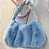 New Utumn Winter Women's Plush Handbags Temperament Commute Shoulder Bags Korean Simple Versatile Soft Clutch for Party
