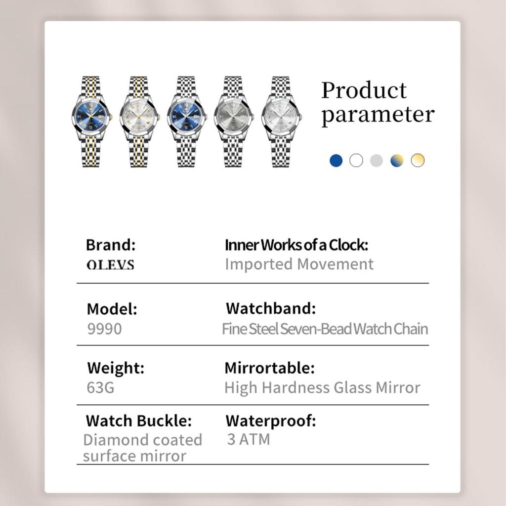 Часы OLEVS водонепроницаемые женские популярные маленькие часы деловые модные стильные аналоговые кварцевые металлические золотые белые часы из нержавеющей стали с ремешком на руку с датой для женщин