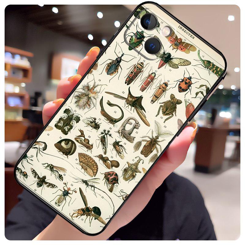 Чехол с жуками и насекомыми для iPhone 14 Pro Max 16 15 11 12 13 17 Pro Max mini 15 16 Plus 16e 17 Air Чехол для телефона