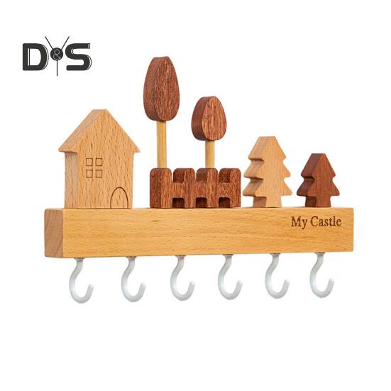 Настенная стойка для хранения ключей с крючком для ключей, гладкий край, без заусенцев, простая установка, входная стойка для хранения ключей, украшение