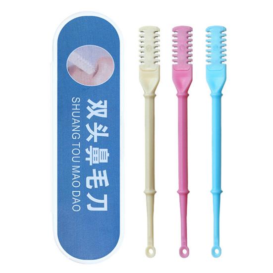 3 шт. Триммер для волос в носу для мужчин и женщин, ручной триммер двойного назначения для стрижки волос в носу и ушах, вращающийся на 360 градусов, дорожный инструмент для ухода