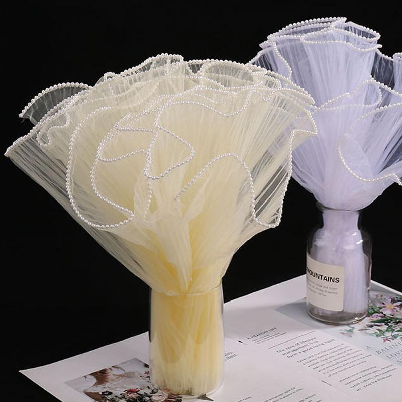 28 см x 400 см Бумага для упаковки цветов, жемчужная волна, пряжа, кружевная сетка, цветочный букет, подарок на День святого Валентина, упаковочный материал для вечеринок