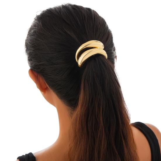 Geometric Metal Hair Tie, Alloy Elastic Ponytail Holder for Women, Minimalist Square Hair Ring for Daily Commuting Use