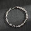 Silver Men' Bracelet THICK ROYAL Byzantine + FREE