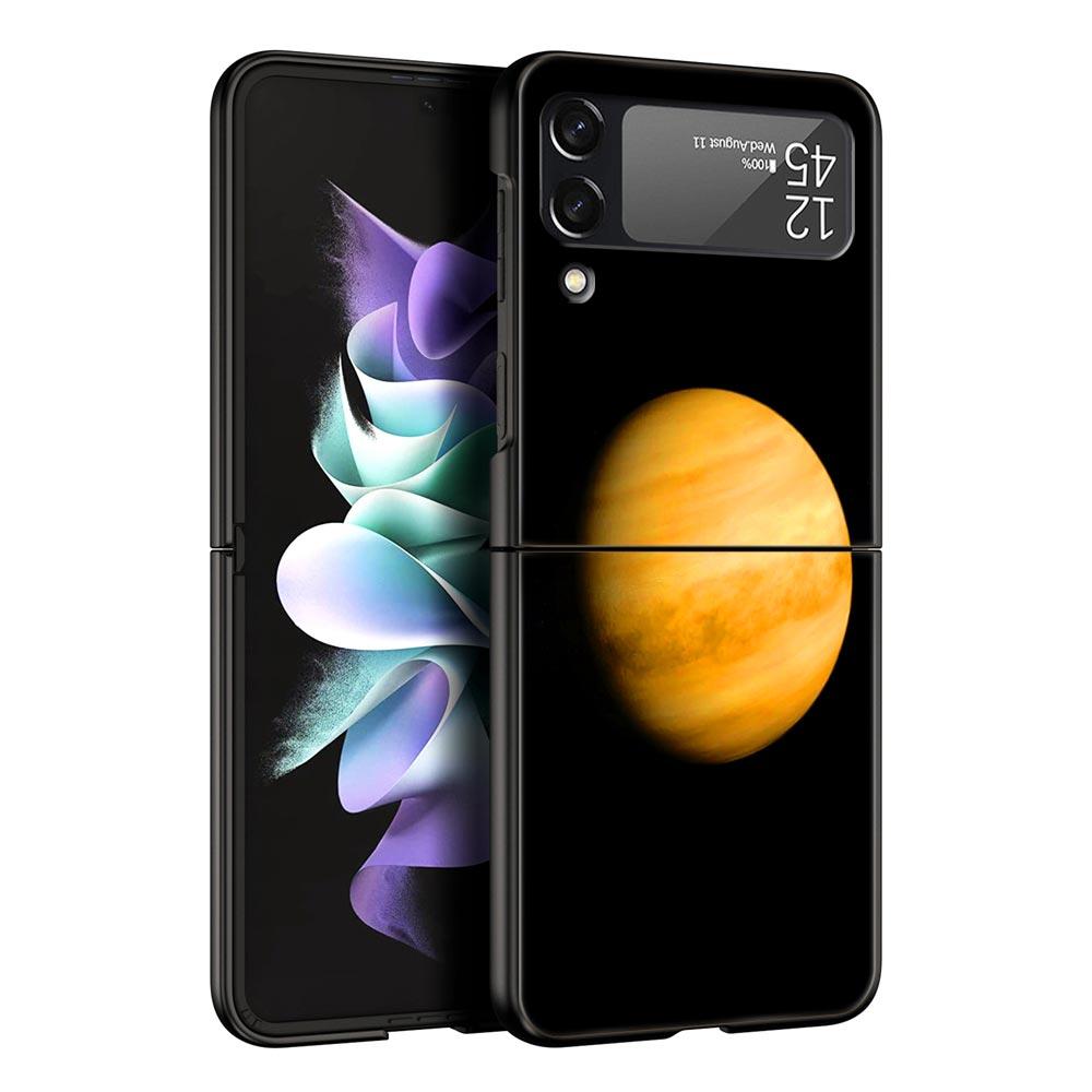 Чехол для телефона Z Flip 4 для Samsung Galaxy Z Flip 3 5G ZFlip3 Flip3 zflip Flip4, черный жесткий чехол для ПК, эстетический чехол в виде космической планеты