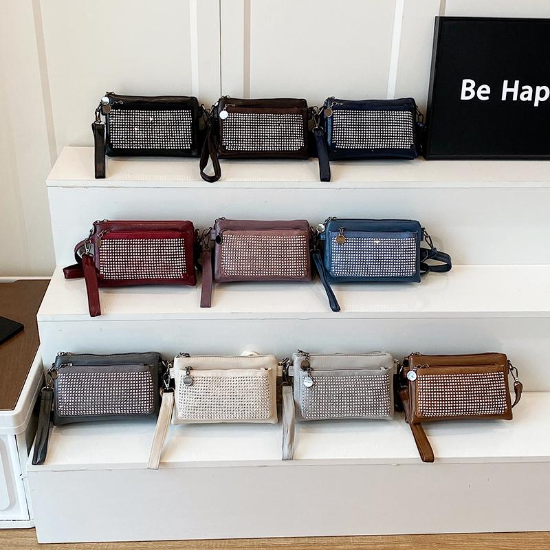 Женская маленькая квадратная сумка с бриллиантами, на плечо, кроссбоди