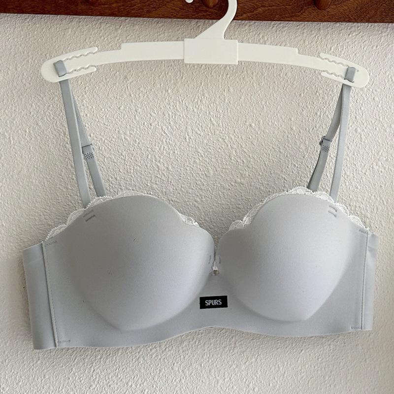 Seamless Thin Strap Push-Up Bra for Small Busts - Wirefree, Anti-Sagging, Enhances Size for a Sexy Look