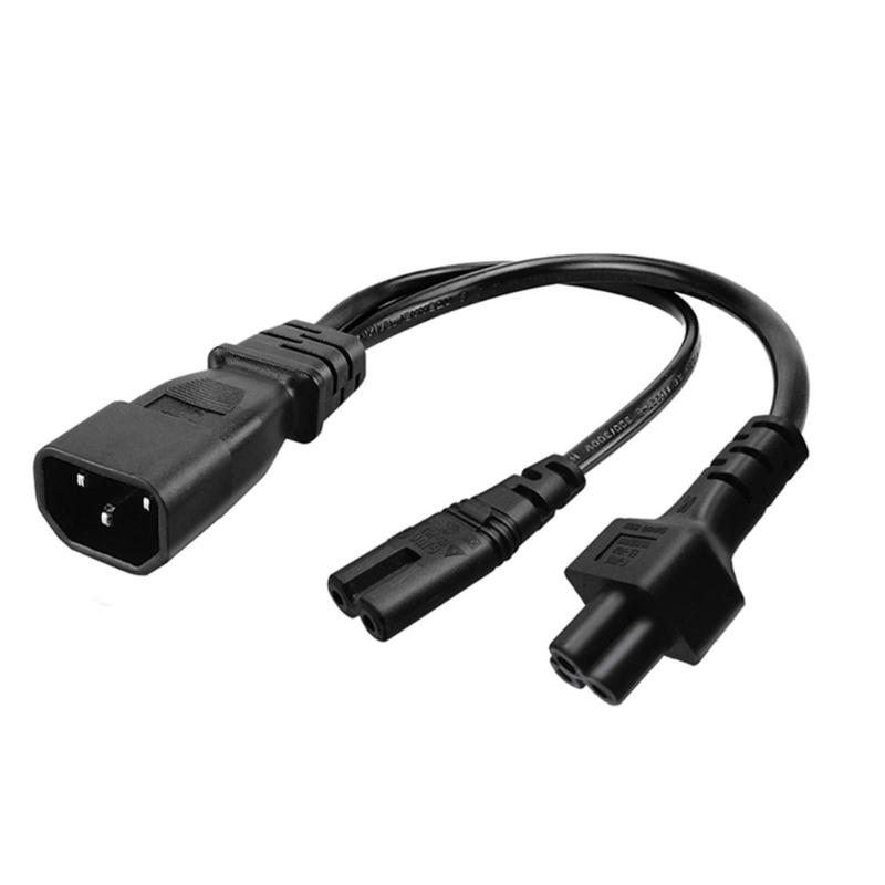 IEC320 C14 to IEC320 C5+IEC320 C7 AC-Power Adapter Cable, 3 Terminals Male to Female Power Connector Cord Wire
