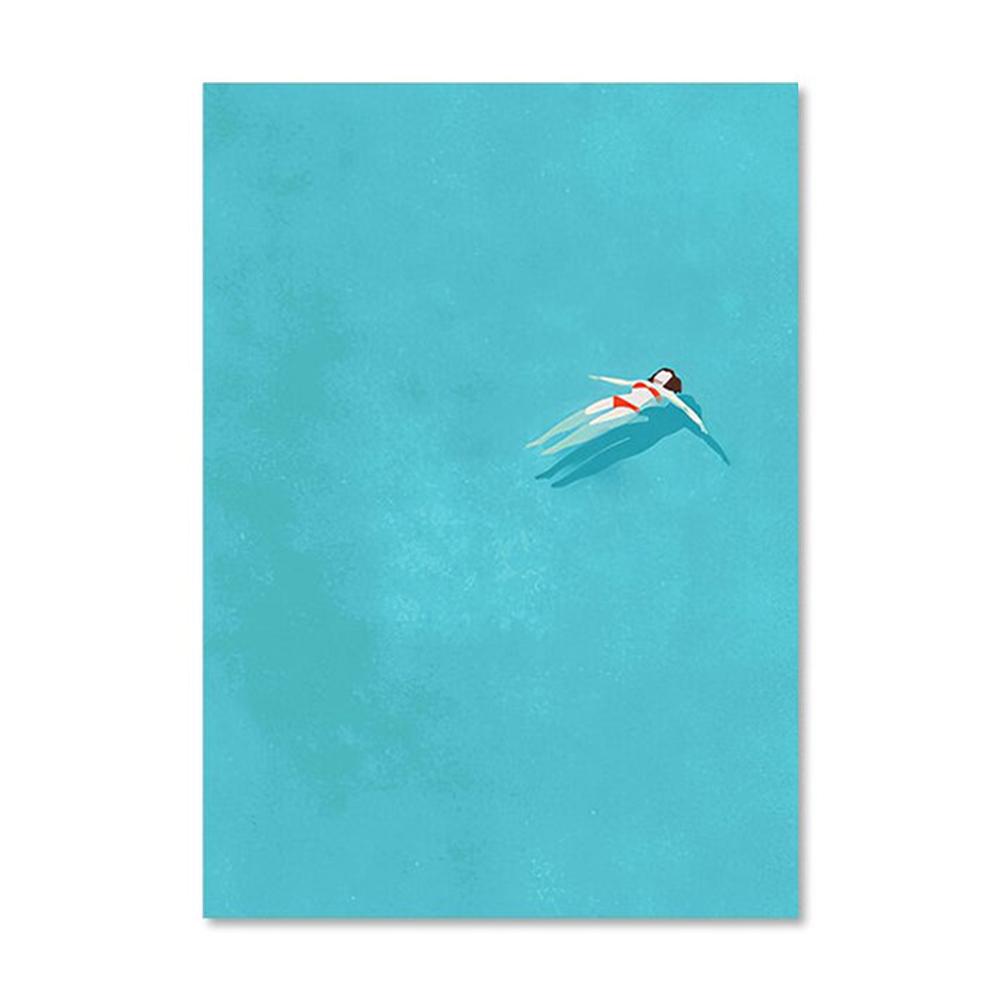 Abstract Creative Alone Girl Wall Art Poster Prints Minimalist Colorful Style Canvas Painting Picture for Living Room Home De