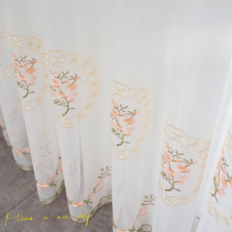 Тюль с 3D-вышивкой и цветочным узором | Роскошный европейский дизайн | Верхние части с люверсами, бисерные веревки и кружевные подзоры | Спальни и гостиные