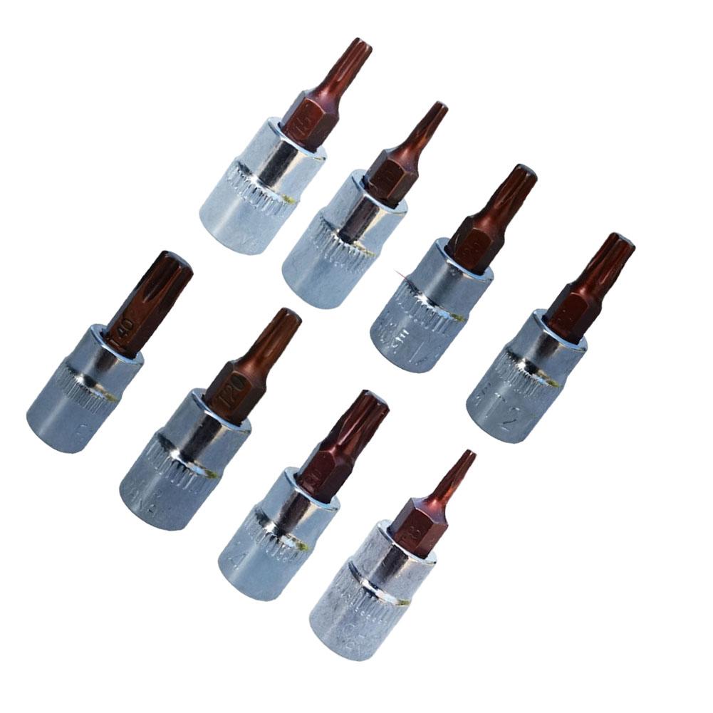 Головки Torx T10 T15 T20 T25 T27 1/4 \" Шестигранный хвостовик