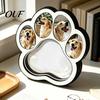 Memorial Frame with Hair Storage Wooden Paw?Shaped Pet Picture Frame, Keepsake Photo Fur Memory Shadow Box Compartment, Loss Remembrance Tabletop