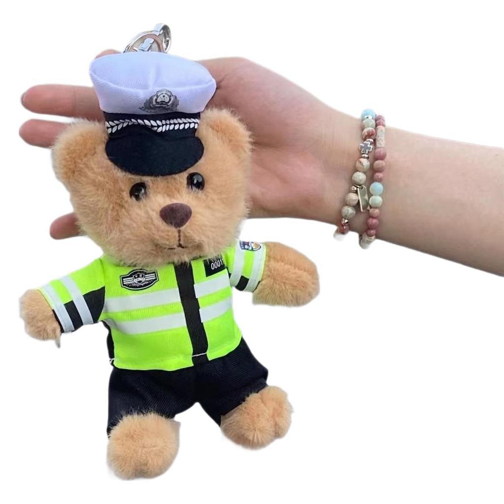Fire Police Rescue Traffic Police Series Bear Keychain School Bag Pendant Activity Promotion Gift