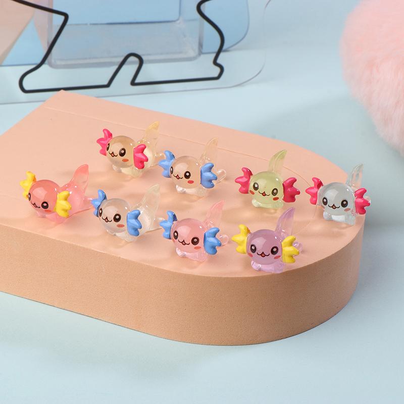 Luminous Hexagonal Dragon Ornament Mini Color Cartoon Doll Micro Landscape Decoration Miniature Toy Decorative Figurines