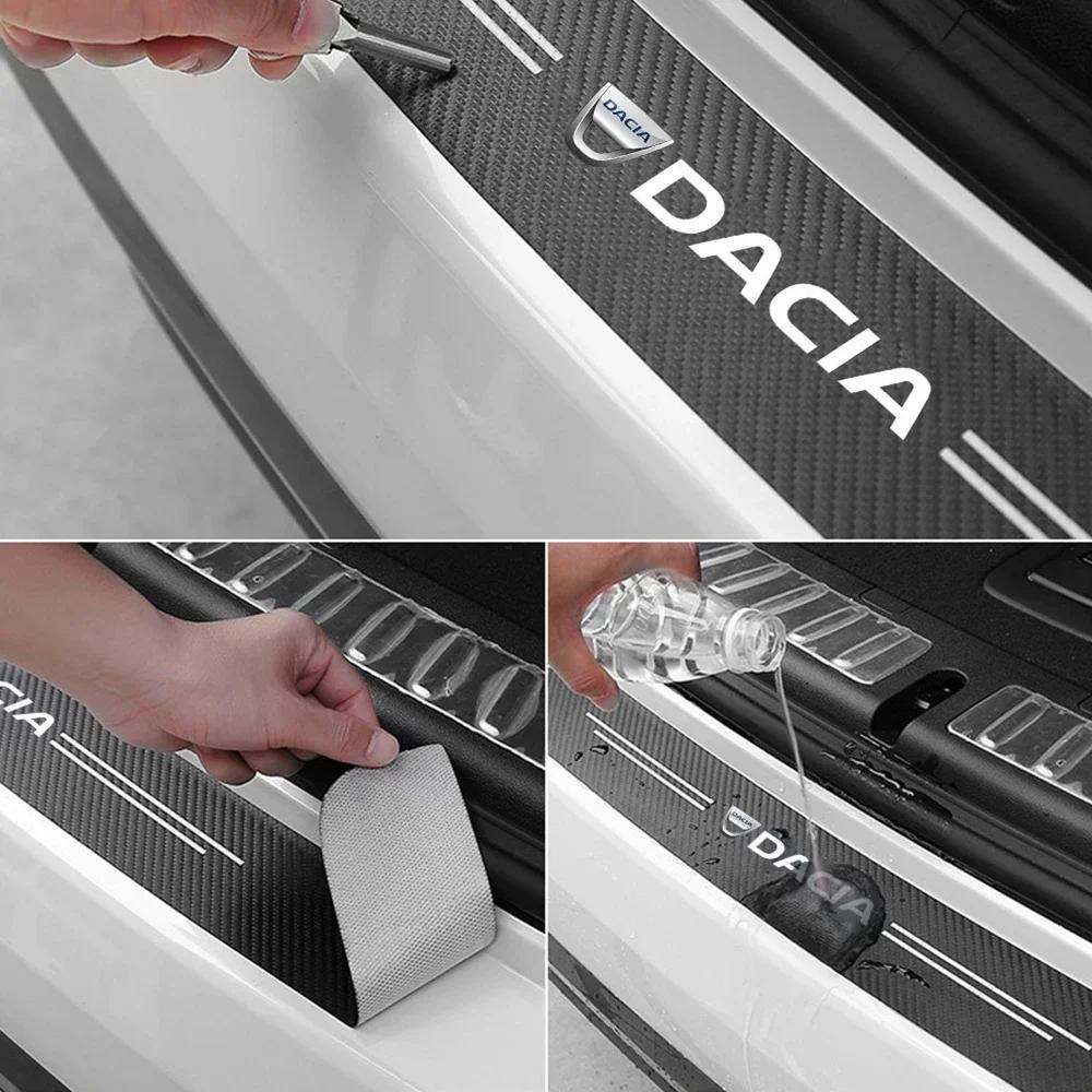 1Pc Car Rear Door Trunk Bumper Guard Protector Sticker for DACIA Spring Logan Duster Sandero Lodgy Bigster Stepway Dokker Jogger