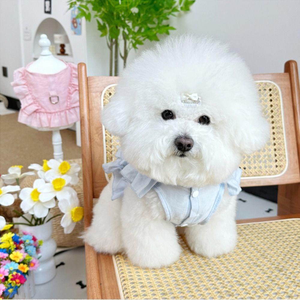 Тонкая тканевая юбка для собаки Мягкая одежда для питомца Чихуахуа Весенний жилет для собаки Кошка