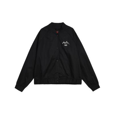 Однотонная повседневная куртка с эластичным подолом и длинным рукавом, женская куртка, черный парусно-белый FN5787-010