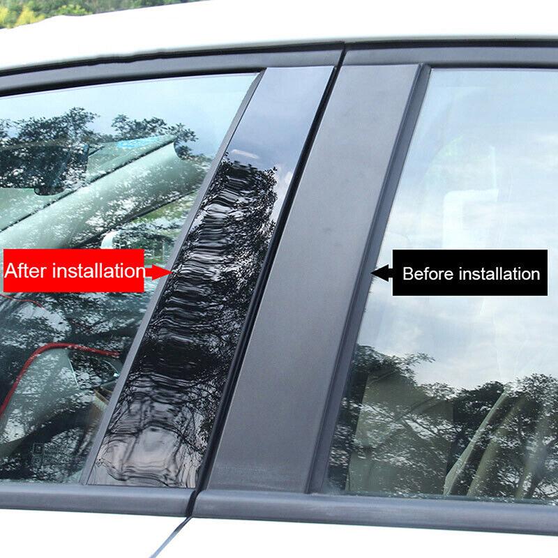 6pcs/set Glossy Black Pillar Posts Door Window Trim Decoration Cover Stickers Styling For Nissan Altima 2008-2012