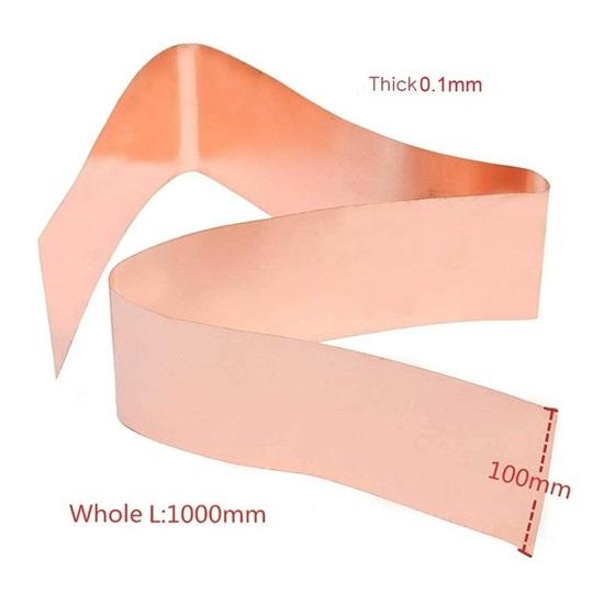 Pure Copper Foil Sheet, Embossing, Vastu, Designing Embossing Aviation Quality Copper 1 Meter, 0.1mm Thick X 10.16 Cm Wide