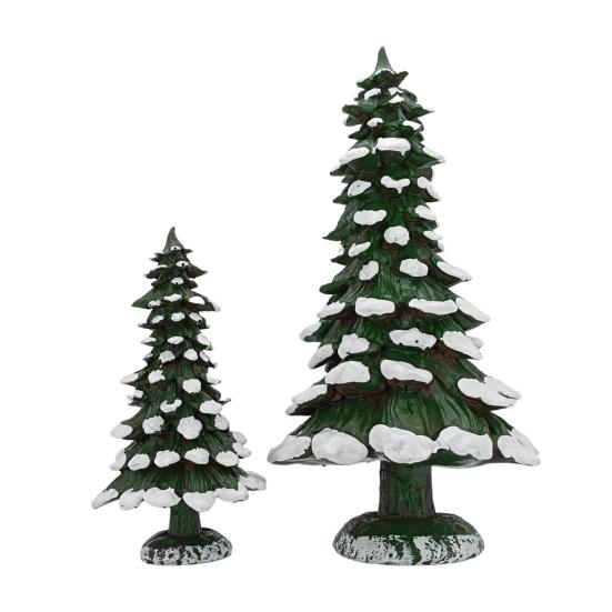 15/20/25CM Mini Christmas Tree Ornament Miniature Snow Xmas Tree Resin Statue Figurine Home Office Holiday Party Decoration