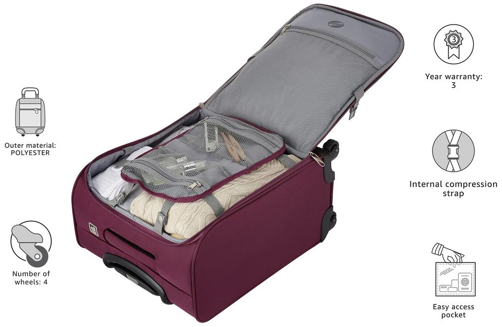 Чемодан Carry Case MB Soft Spinner 39 л разрешено Гарантия включена 45 см кг Виноград [American Tourister] Ручная кладь 2.6