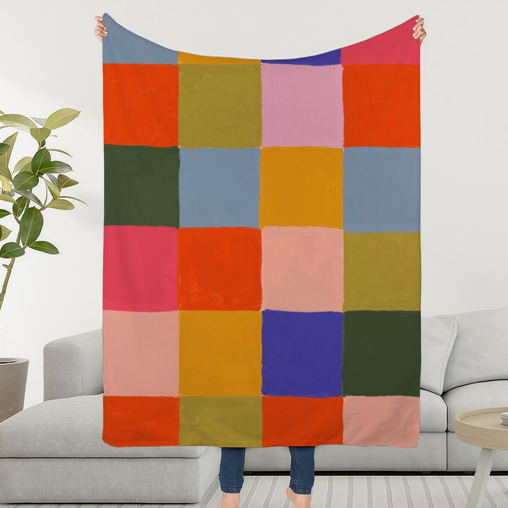 Blanket Throw Super Colorful Cosy Plush Living Room Plaid Sofa Couch Childish Birthday Gifts