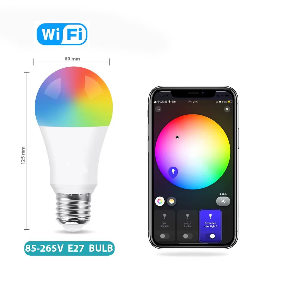Zigbee LED Smart Bulb E27 E14 GU10 RGB+CW+WW Tuya APP Voice Control Dimmable Light Compatible with Alexa Google Home SmartThings