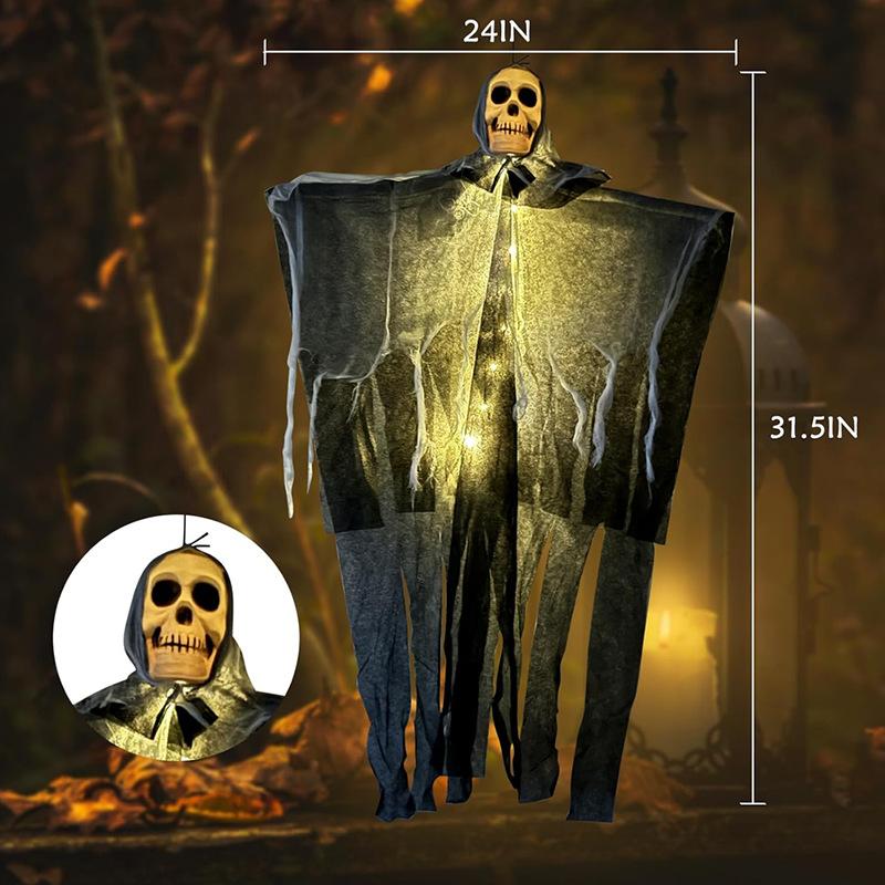 Halloween Party Glowing Hanging Skeleton Ghost Ornament Horror Props Haunted House Decorations