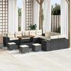 VidaXL Garden Sofa Set with Cushion 14 Pcs Black Poly Rattan, Garden and Terrace, Modern Outdoor Furniture, 3362070