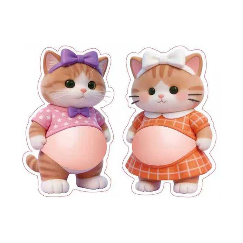 2Pcs 3D Belly Pinching Stickers Creative Cartoon Anti-Collision Car Decoration Stickers Pp Butt Sticker Shiba Inu Dog Decoration