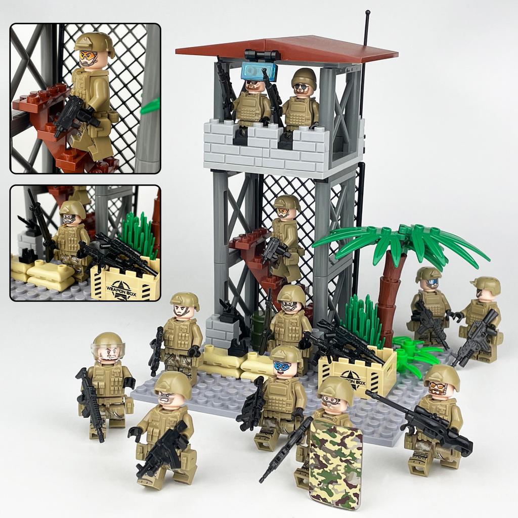 1605A-1605F Military Operation Command Center Defense Bunker Building Block Model Toy