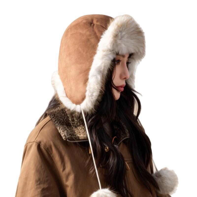 New winter outdoor windproof and warm Lei Feng hat thickened suede ear protection ski hat source direct supply