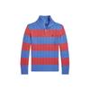 Polo Свитер детский полосатый колор-блок с воротником-стойкой на молнии и длинными рукавами 323962902-001