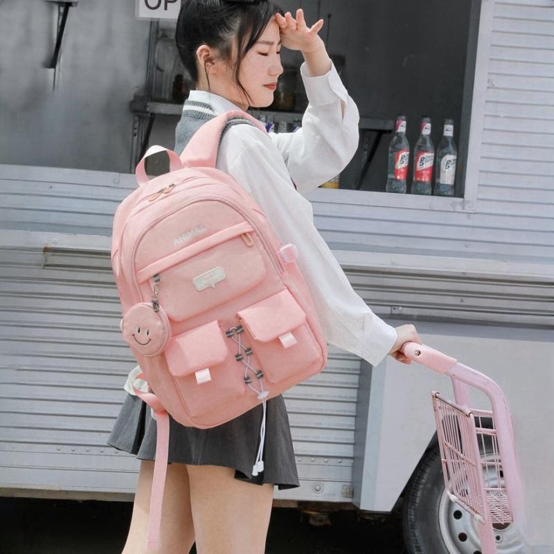 JLD новые высококачественные нейлоновые износостойкие школьные сумки для школьников младших классов, модные однотонные сумки, большой вместительный рюкзак для девочек-подростков